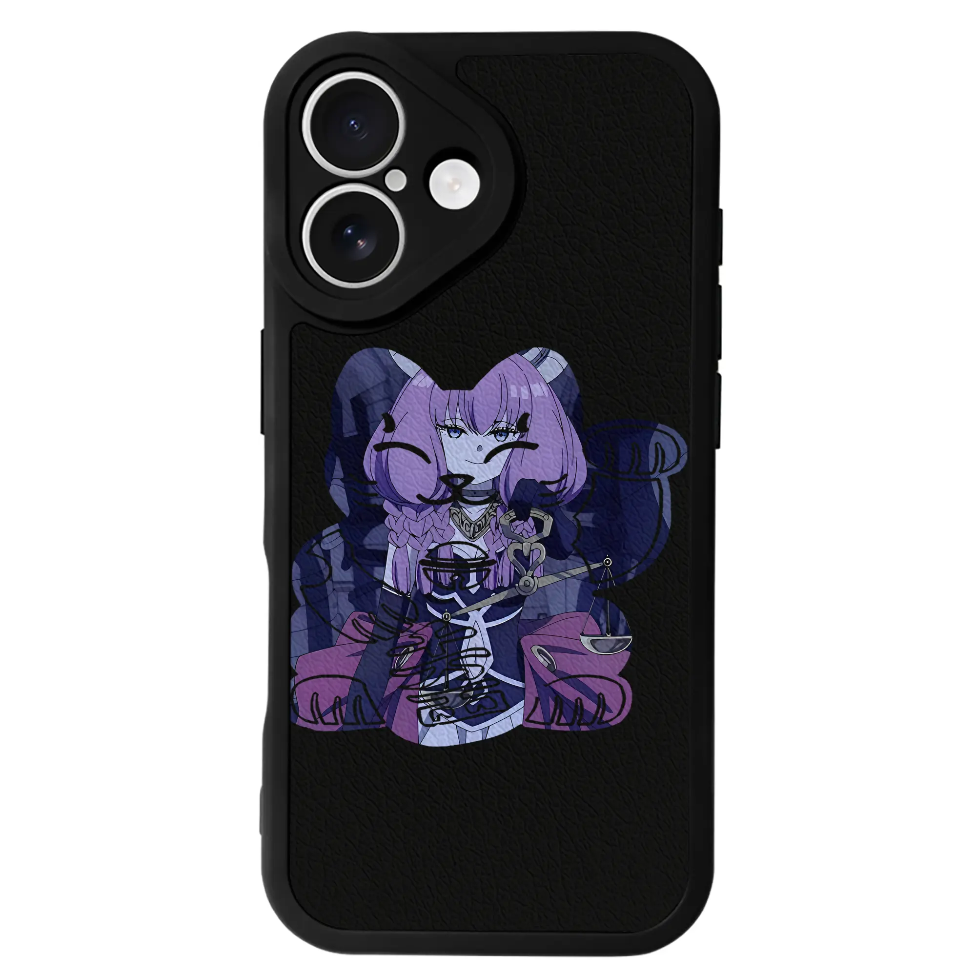 葬送のフリーレン（Frieren） グッズ,アウラ（Aura） - IPhone 16シリーズ対応 ・ シリコンスマホケース ・ レザー調 ・ 高精度フィット ・ 耐衝撃 ・ ワイヤレス充電対応 ・ 精密カット